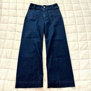 The Colette Cropped High-Rise Wide-Leg Jeans by Maeve